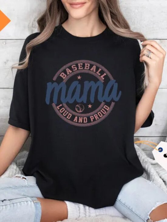 Tops - Cute Baseball Mama Shirt, Mama Shirt, Mothers Day Gift, Sports Mom Shirt